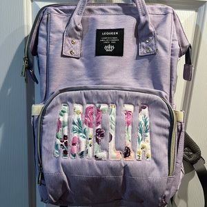 Lavender "AMELIA" Monogram BackPack Diaper Bag